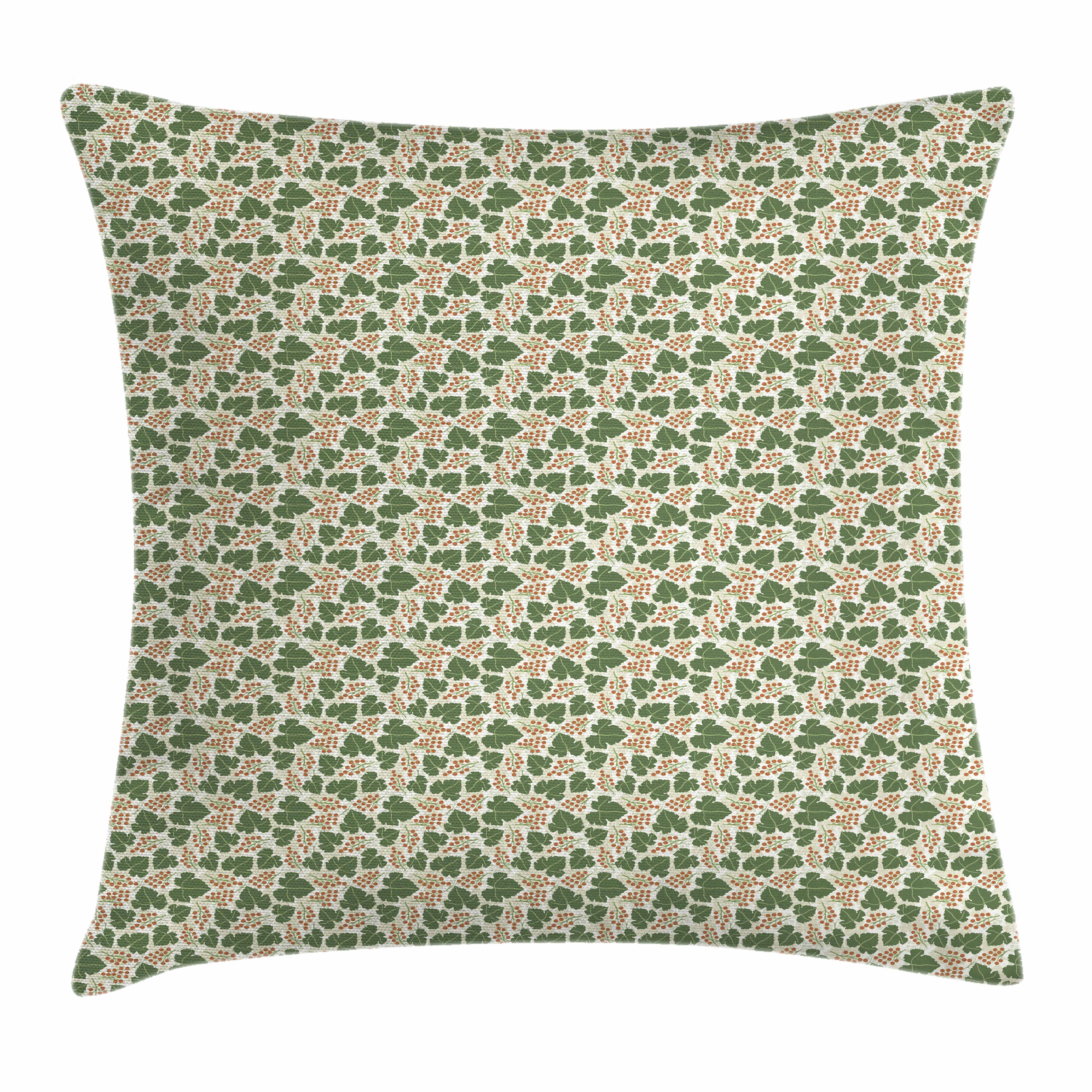 Vine Throw Pillow Cushion Cover, Vineyard Pattern with Bunch of Grapes