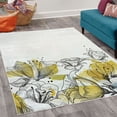 thumbnail image 2 of Flower Decorative Rug, Retro Floral Background Hibiscus Silhouettes Dramatic Romantic Nature Art, Quality Carpet for Bedroom Dorm and Living Room, 6 Sizes, Pale Avocado, by Ambesonne, 2 of 4