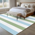 thumbnail image 5 of Geometric Sage Washable Living Room Rugs 5'x7', Green and Blue Stripes Low Pile Throw Large Area Rugs Non-Slip Sturdy Edge Binding Carpet for Dining Room Bedside Kitchen, 5 of 9