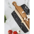 thumbnail image 3 of Dexas Acacia Wood and Black Marble, 8.66" x 15.75" Serving Board with Handle, 3 of 5