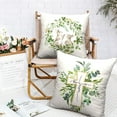 thumbnail image 6 of Spring Green Wreath Garland Throw Pillow Covers Easter Bunny Rabbit Pillow Case 20x20 He is Risen Cross Cushion Case for Living Room Home Decor Outdoor Car Set of 2, 6 of 6