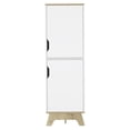 thumbnail image 2 of Wooden Cabinets, Pamplona Microwave Tall Cabinet Counter Surface, Top And Lower Double Doors Cabinets -Light Oak / White, Multicolor Living Room Cabinets,Particle Board Cabinets With Doors, 2 of 7