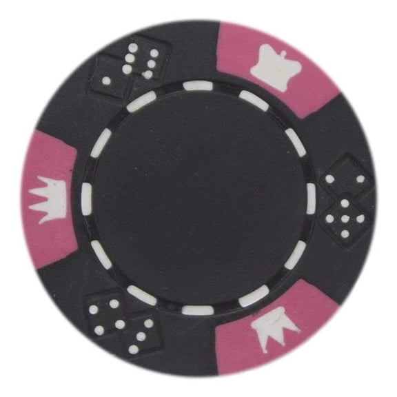 Brybelly BRY000562U 14 g Crown & Dice Poker Chips, Pink - Pack of 25