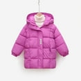 thumbnail image 4 of SERTG Boys Girls Hooded Coat Long Sleeve Mid Length Winter Warm Waterproof Snow Plays Casual Outerwear for Kids Toddler 2-12 Years(Purple,11 Years), 4 of 7