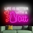 thumbnail image 3 of Handmadetneonsign Life Is Better With A Cat Neon Sign, Cat Neon Wall Art Decor, Pet Spa House Wall Decor 51692, 3 of 5