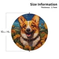 thumbnail image 2 of Lsque Artistic Sunflower Corgi Pattern 4" Drink Coasters Set of 4, PVC Leather Absorbent Coasters, Table Coaster Set Decorative Coffee Cup Coasters Housewarming Gift -Round Shape, 2 of 6