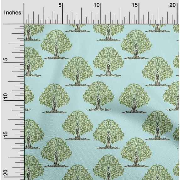 oneOone Silk Tabby Baby Blue Fabric Floral & Flying Swan Block Fabric For Sewing Printed Craft Fabric By The Yard 42 Inch Wide