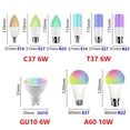 thumbnail image 3 of Tuya-bombilla inteligente Rgb regulable, Gu10, C37, A60, T37, E14, E27, B22, Wifi, lámpara mágica Led, ca 110V, 85V-265V, funciona con Alexa y Google Home, 3 of 4