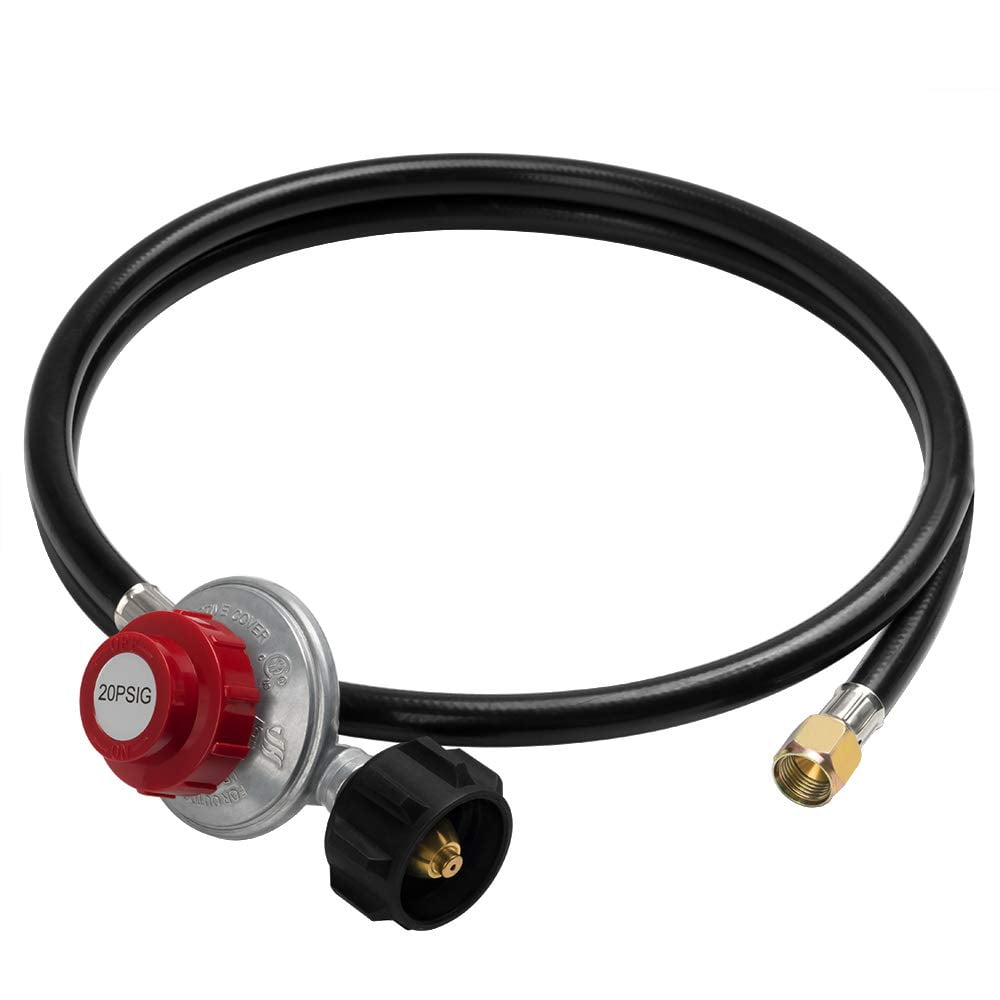 Grill Tool Sets 5FT 20PSI Propane Regulator Hose for Fire Pit, Regulator Hose