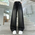 thumbnail image 3 of Ruyang Boys Girls Star Ripped Flare Denim Pants Baggy Elastic High Waist Distressed Applique 𝐘2K Hip Hop Fashion Jeans, 3 of 7