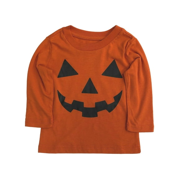 Jumping Beans Infants Boys Long Orange Pumpkin Halloween T-Shirt Tee Shirt 12m