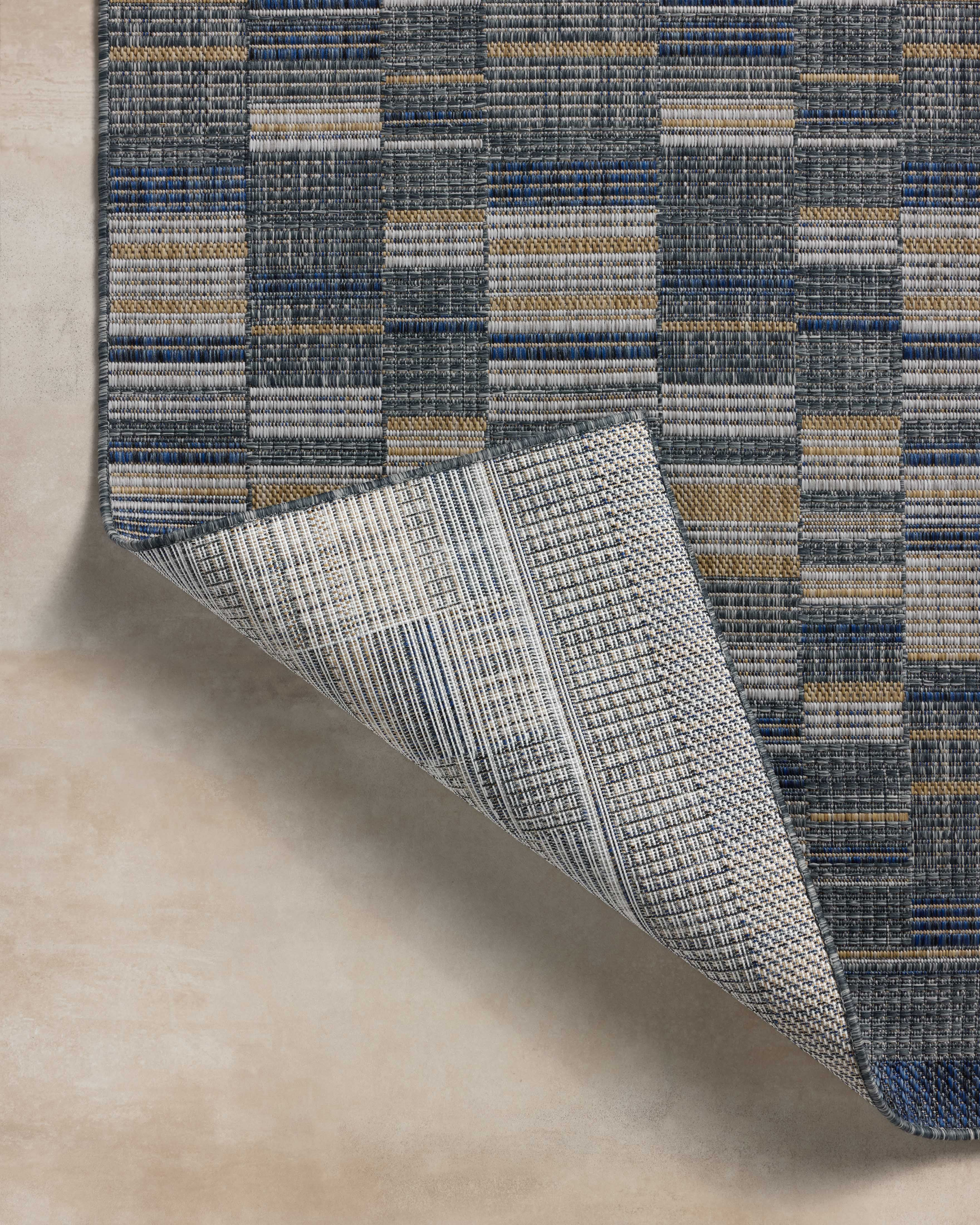 Loloi Birch Denim / Gold 6'-7" x 9'-4" Indoor/Outdoor Area Rug