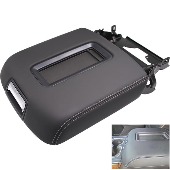 YIUIY Leather Center Console Armrest Lid Black Fit For 2015-2019 Tahoe Yukon Suburban