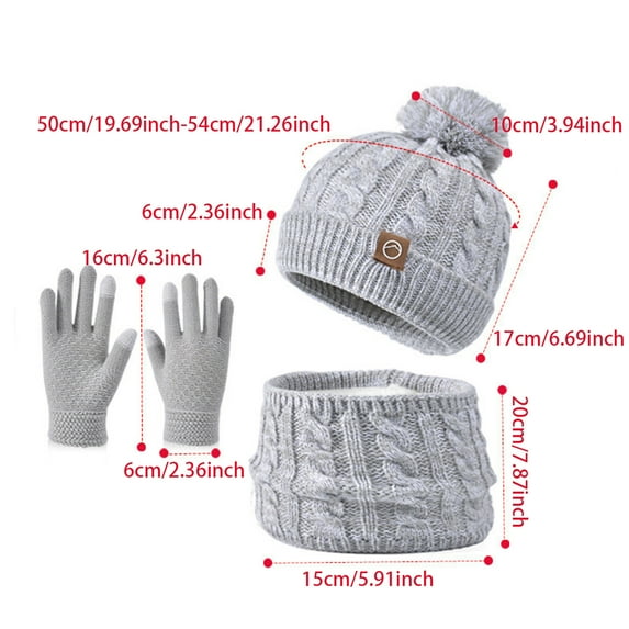 GXWEA Hat And Gloves For Girls Toddler Winter Hat Kids Winter Hat Gloves Scarf Set Girls, Children Beanies Hats With Pom Pom Warm For Girls Boys 4-10 Years 4PCS