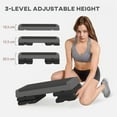thumbnail image 3 of CoSoTower Adjustable Exercise Step Platform, 3-Level with Risers 4", 6", 8" Aerobic Stepper, 550lbs Weight Capacity, Grey, 3 of 7