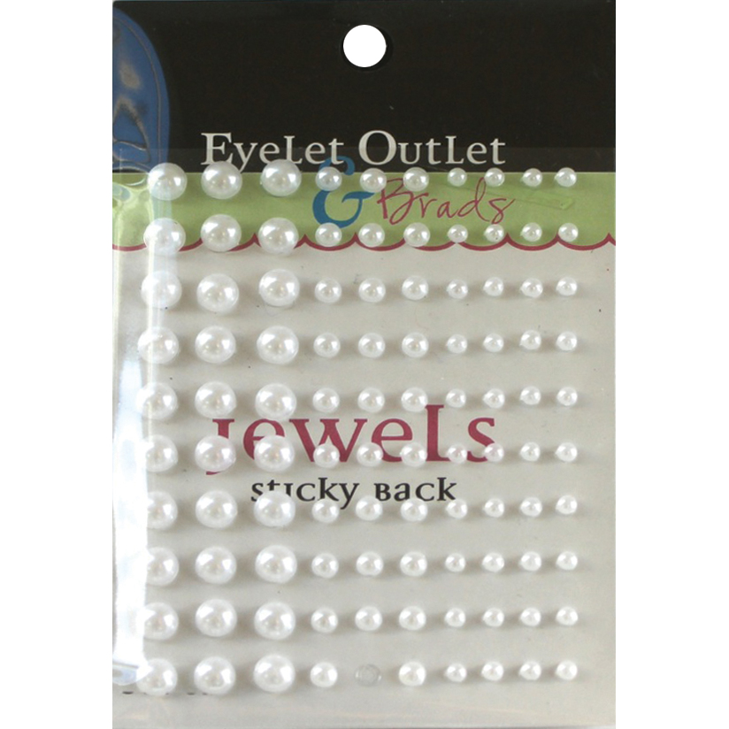 Bling Self-Adhesive Pearls Multi-Size 100/Pkg-White