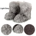 thumbnail image 4 of Botas Invierno A Media Pantorrilla Nieve Piel Sintética Peludas Mujeres Esponjosas Cálidas Cómodas Zapatos Planos Al Aire Libre, 4 of 8