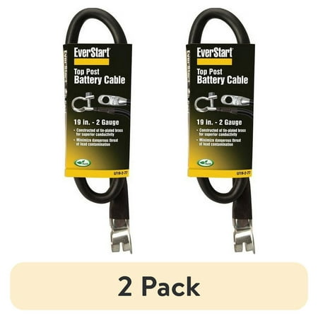 (2 pack) Everstart LF19-2-77 2-Gauge Top Post Battery Cable, 19-Inches
