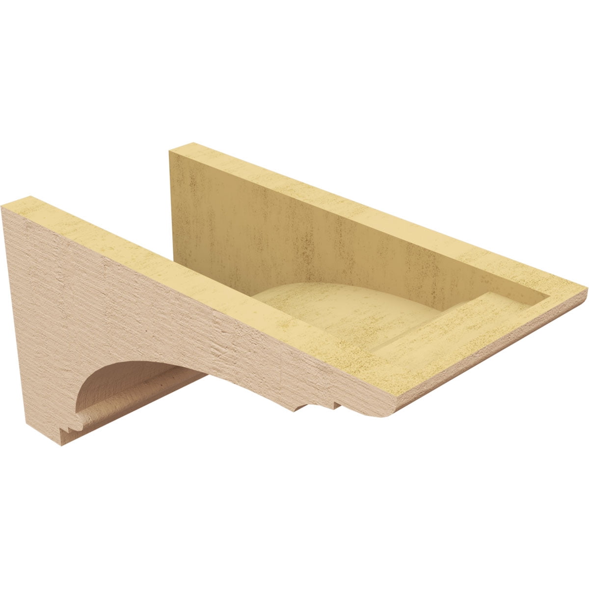 7"W x 14"D x 7"H Wide Hughes Rough Cedar Woodgrain TimberThane Corbel, Primed Tan