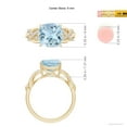 thumbnail image 4 of Angara Natural 2.7 Ct. Aquamarine with Diamond Side Stone Ring in 14K Yellow Gold for Women (Ring Size: 4.5), 4 of 9