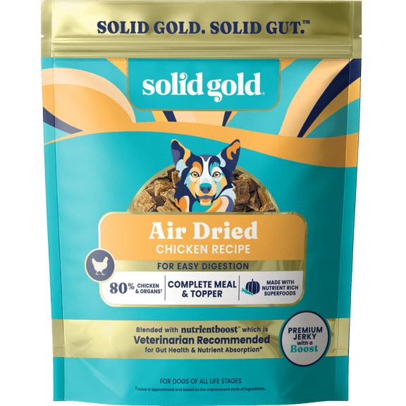Solid Gold Air Dried Topper Complete and Balanced Meal Topper for Dogs, Chicken, 2 lb.
