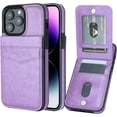 thumbnail image 1 of For iPhone 14 Pro Max Case Wallet with Card Holder Functional Two Way Kickstand Durable Shockproof RFID Blocking Leather Slim Protective Credit Card Slots Case for iPhone 14 Pro Max(Purple), 1 of 16