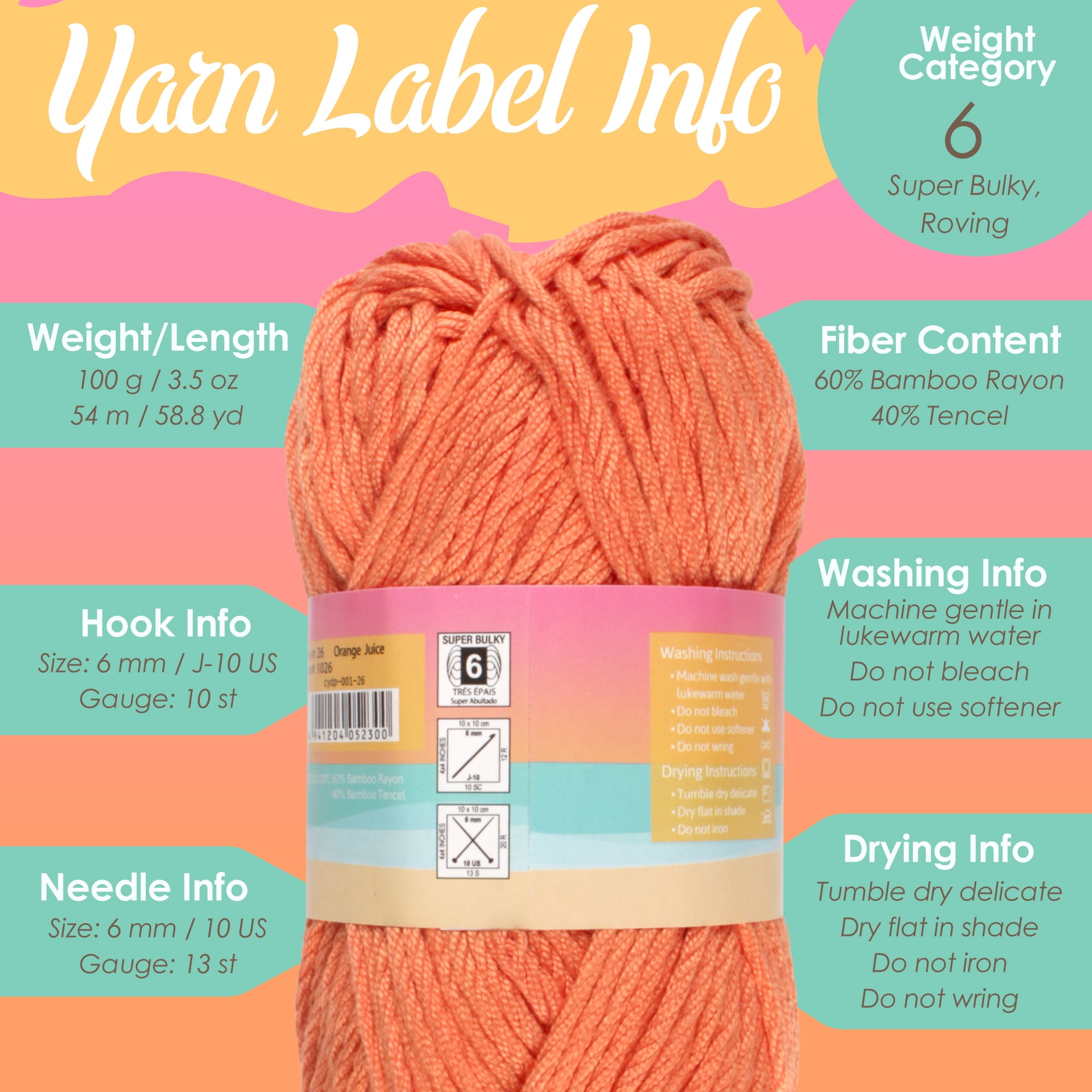 JubileeYarn Delightfully Plump Yarn - Super Chunky Bamboo - 100g/Skein - Shades of Blue - 4 Skeins