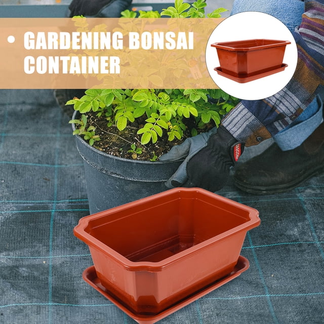 EXHUMKY 2Ud Maceta Roja De Plástico Para Plantas De Interior Y Jardinería