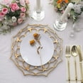 thumbnail image 2 of Efavormart 6 Pack | 13" Gold Floral Cutout Acrylic Charger Plates, Hollow Flower Decorative Plastic Serving Plates, 2 of 11