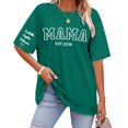 thumbnail image 2 of Women's Summer Tops BWASD Casual V Neck Short Sleeves Shirts Mama Graphic Blouses Outfits Personalised DIY Mothers Day Birthday For Mum Blackish Green S-XXXL, 2 of 7
