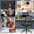 thumbnail image 6 of YRLLENSDAN Mesh Office Chairs, Home Office Desk Chairs With Wheels & Arms Pc Chair Rolling Chair Study Chair Computer Chairs For Adults, Black, 6 of 8
