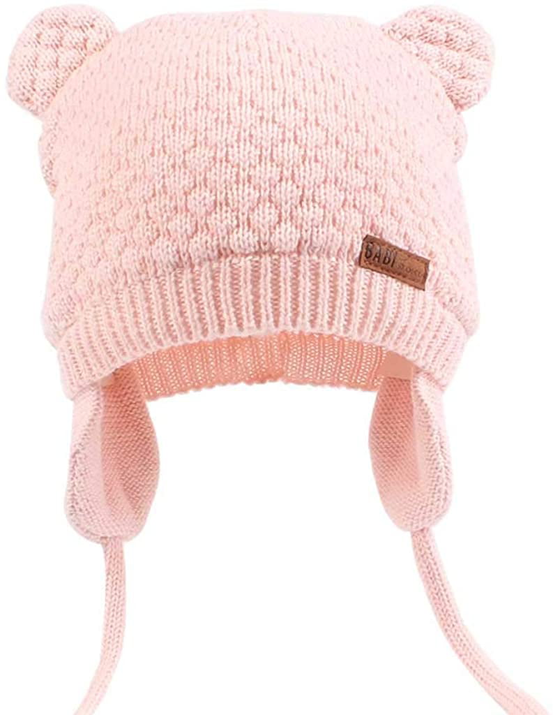 XIAOHAWANG Baby Earflap Beanie Hat Soft Baby Boy Knit Beanies Cute Bear Infant Toddler Girl Hats Autumn Winter 