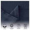 thumbnail image 2 of 100% Cotton King Size Bed Blanket - Blue Waffle Weave Lightweight Summer Layering Blanket - 102x90in Prewashed Breathable, Woven, 2 of 7