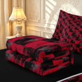 thumbnail image 6 of Manfei Retro Grid Zipper Twin Comforter Sets with Fitted Sheet and 2 Pillowcases,Classic Plaid Zipper Bedding Set,Red Black,Black Reversible,4pcs, 6 of 8