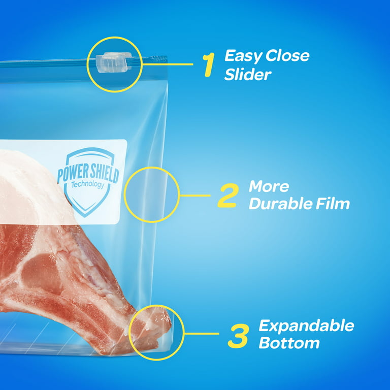 Ziploc Slider Freezer Bags with New Power Shield Technology