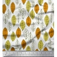 thumbnail image 1 of Soimoi Satin Silk Fabric Leaves Block Print Fabric by Yard 42 Inch Wide, 1 of 3