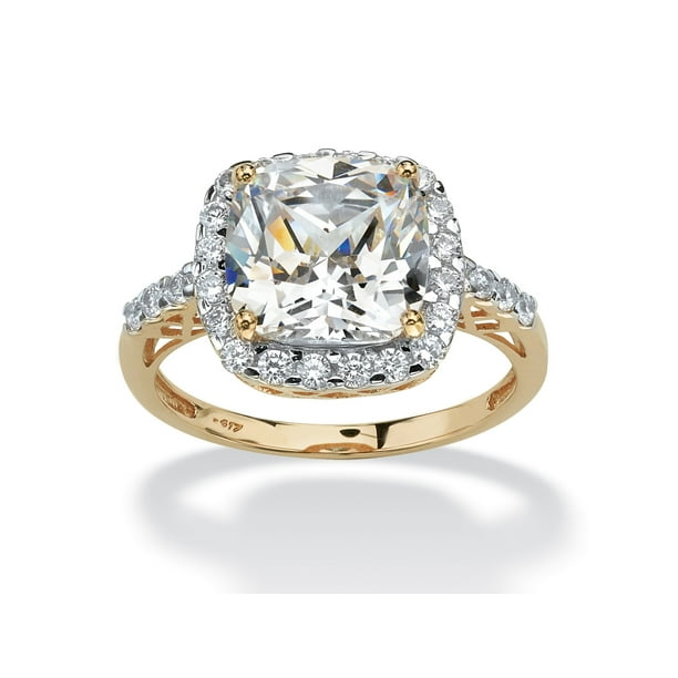 PalmBeach Jewelry 3.20 TCW CushionCut Cubic Zirconia Cutout Halo