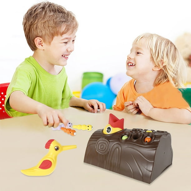 Jouet de motricité fine pour 2 3 ans cadeaux filles et garçons - Montessori  Toddlers Toy Jeu magnétique, sensoriel, alimentation, jouets  d'apprentissage préscolaire - Hungry Woodpecker Toy 