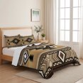 thumbnail image 5 of King Quilt Set 96''x106'', Brown Southwest Lightweight Bedspread Coverlet Set with 2 Pillow Shams, Boho Aztec Ethnic Abstract Geometric Breathable All Season Quilt Bedding for Bedroom/Guest Room, 5 of 9