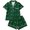 Green*, variant on RUTAYY Girls Pajama Set 2 Piece Sleepwear Bow Graphic Button Down Lapel Collar Daily Night Relax Outfit Green