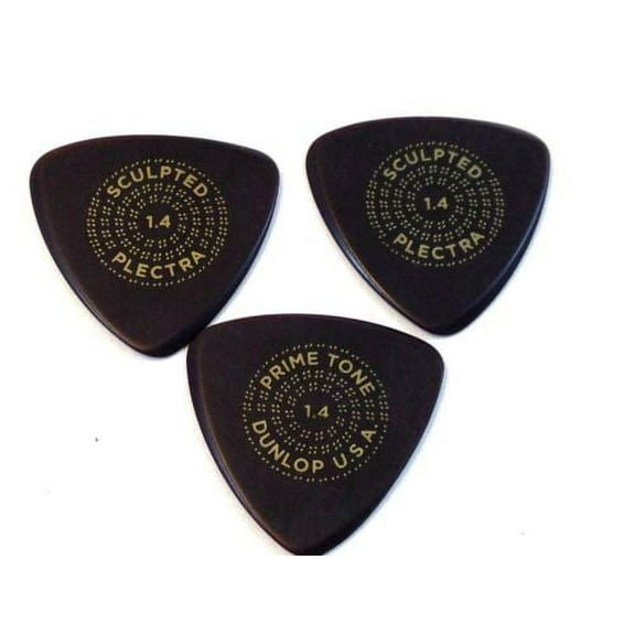 Dunlop Guitar Picks  3 Pack  Primetone Small Tri Hand Sculpted Smooth  1.4mm