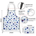 thumbnail image 3 of Pioneer Flower Floral Print Pattern Cotton Linen Apron with Pockets, Waterproof Adjustable, 33x27 Inch for Kitchen, Gardening, BBQ, Salon, 3 of 6