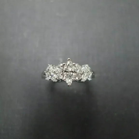 2 CT Marquise Cut Moissanite Women Wedding Engagement Ring 14k White Gold Plated