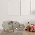 thumbnail image 5 of Critter Sitters 15-In Seat Height Tan Elephant Animal Shape Storage Ottoman Furniture for Nursery, Bedroom, Playroom, Living Room Decor, 5 of 14
