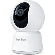 Laxihub 360° Pan/Tilt Security Camera, 1080P 2.4g WiFi Baby Monitor, Motion & Sound Detection, IR Night Vision, Two-Way Audio, Works with Alexa