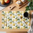 thumbnail image 2 of Yellow Lemon Placemats Set of 4, Tropical Green Leaf Pink Floral Fruit Placemats for Dining Table, Place Mats for Kitchen Tabletop, Waterproof Wipeable Dining Table Mats Set, 2 of 9