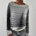 thumbnail image 2 of Womens Sweater Ethnic Style Long Sleeve Crew Neck Casual Print Knitted Color Block Fall Knitwear, 2 of 4