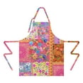thumbnail image 2 of Bright Pioneer Flower Patchwork Apron-Garden Aprons for Women with Pockets-Cotton Linen Waterproof Kitchen Cooking Gardening Aprons Adjustable for Kitchen,Cooking,BBQ and Salon 33x27 Inch, 2 of 7