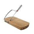 thumbnail image 4 of Tabla para cortar queso de madera de acacia, fácil de limpiar, tabla para cortar sin esfuerzo con cuchilla, guillotina para carne seca, 4 of 9