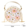 thumbnail image 2 of Monedero cruzado para niña con flores de perlas, minibolsos de princesa lindos, 2 of 5